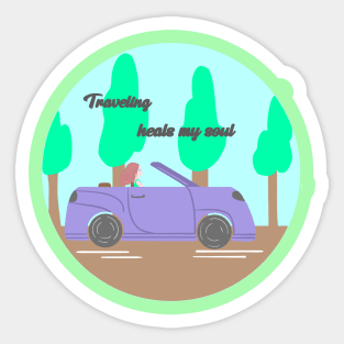 Traveling heals my soul Sticker